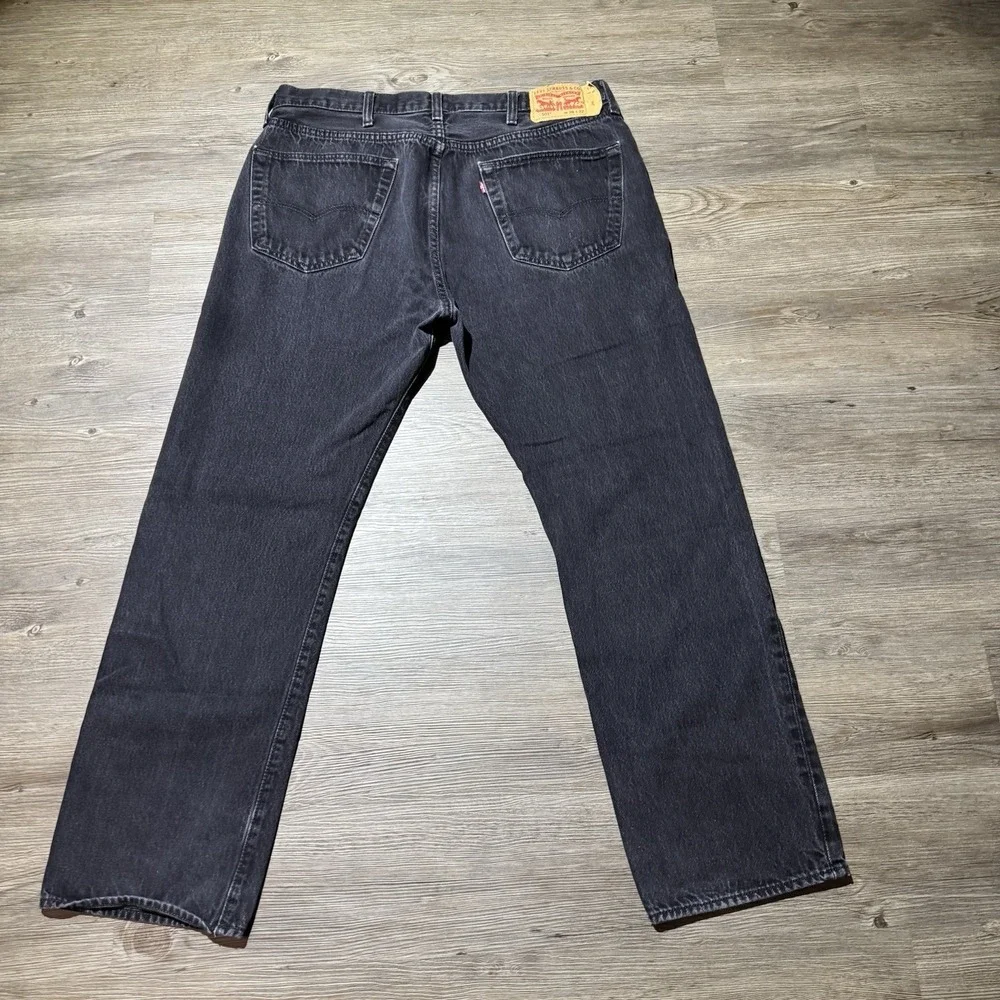Levi's 501 Original Fit Jeans Men's W38 L32 Black Gray Button Fly Straight